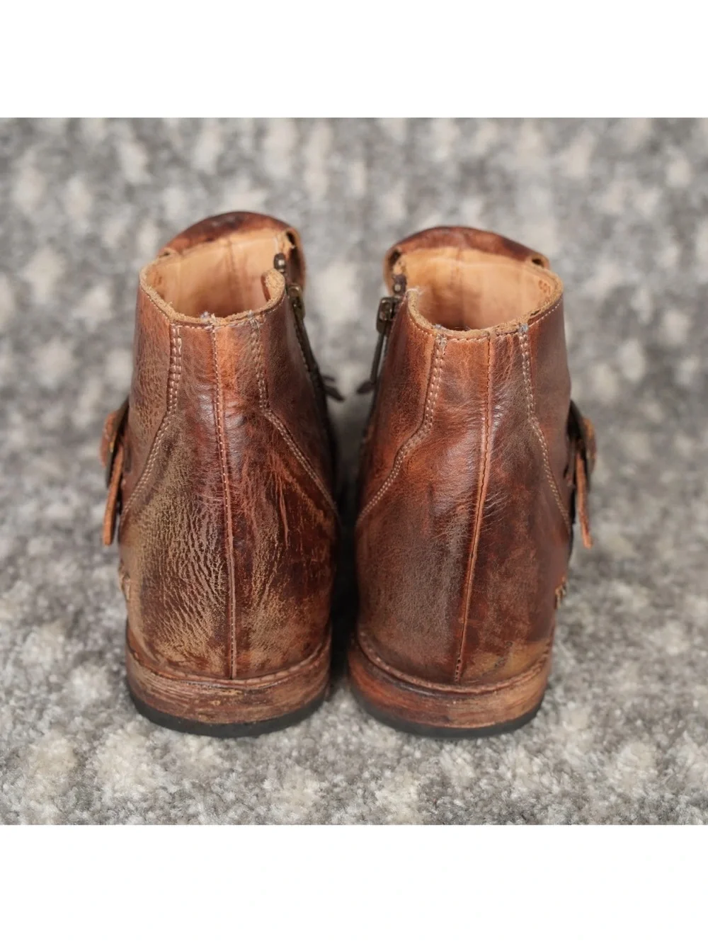 Bed Stu Cobbler Ankle Bootie With Fringe Women’s US8 Brown Leather Inside & Out